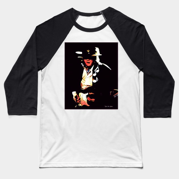 Caught In The Crossfire - SRV - Graphic 1 Baseball T-Shirt by davidbstudios